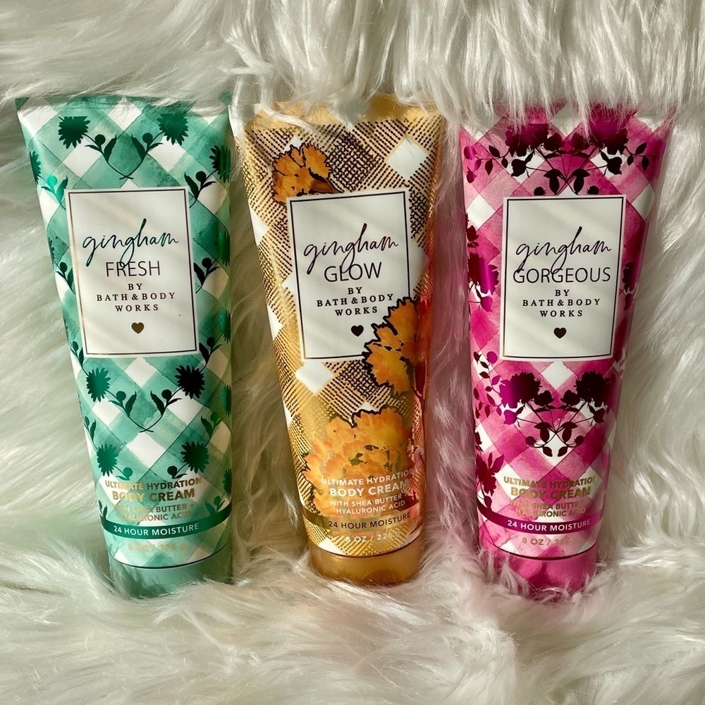 Bath & Body Works Gingham Body Cream Bundle Set of 3 New